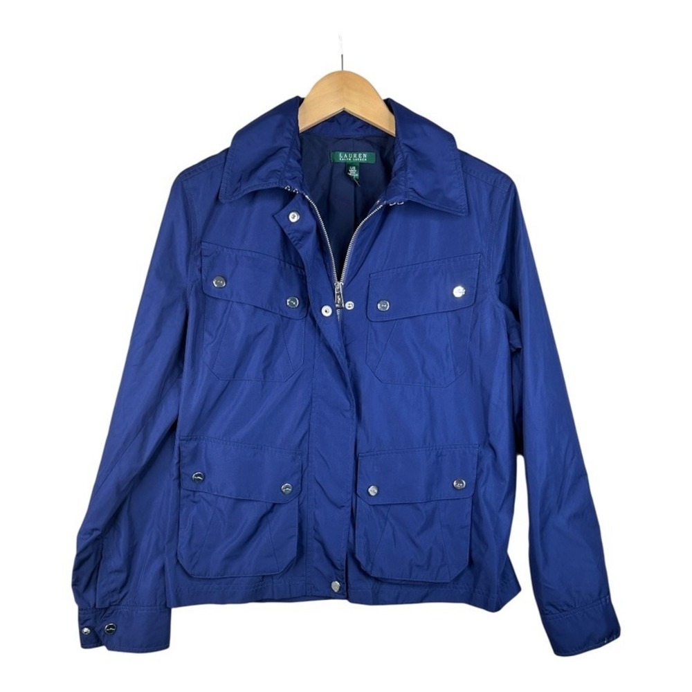 Lauren Ralph Lauren Full Zip Button Jacket size Large Blue